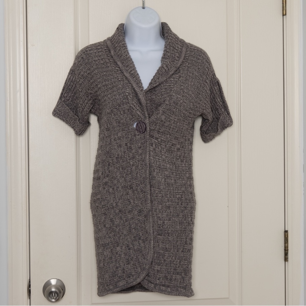Grey knitted short sleeves Sweater
